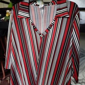 Striped V-neck Blouse